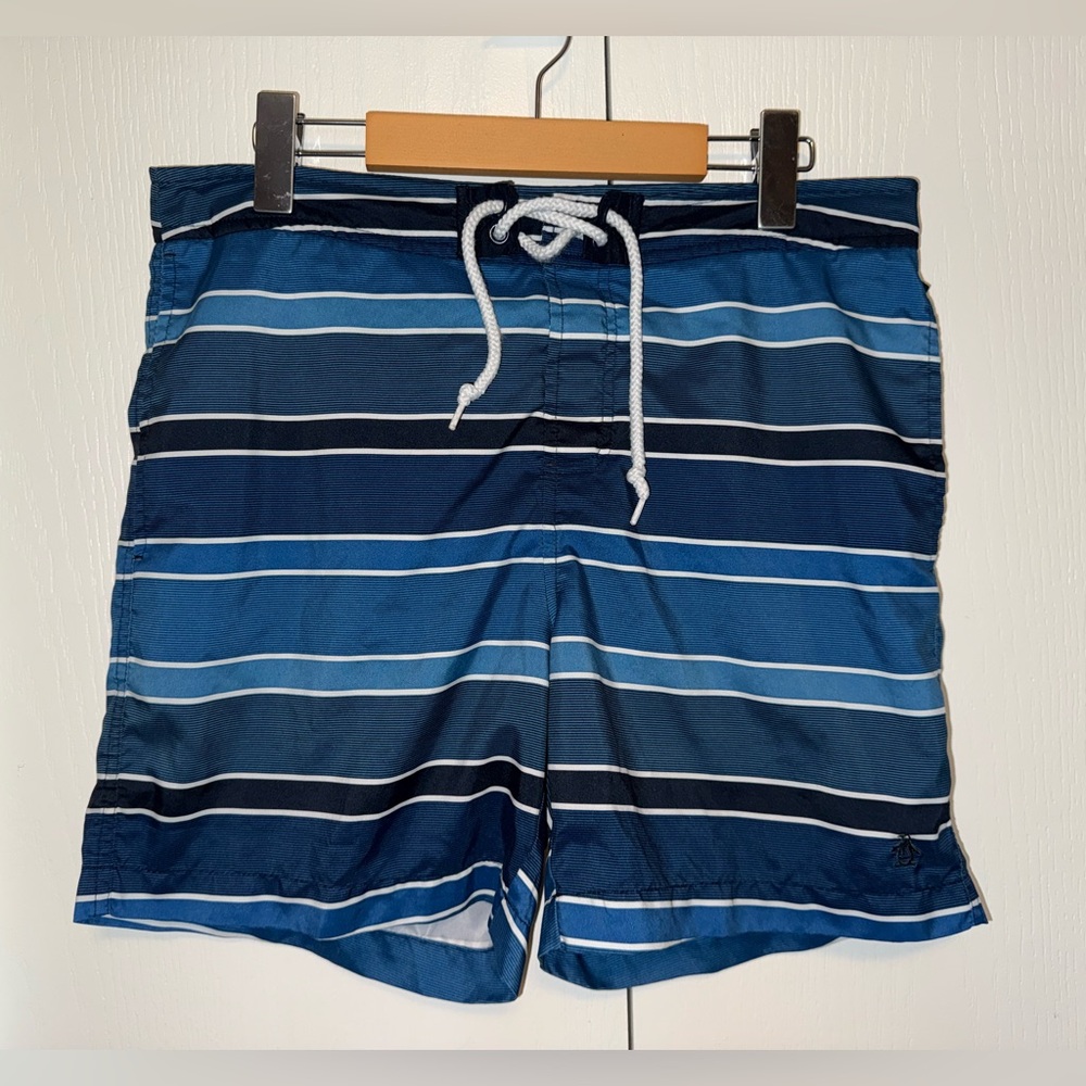 Original Penguin Men's Even Stripe Volley Swim Trunk